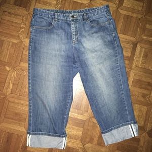 🌷3/$30 Talbots Cuffed Deep Cuff Capri Jeans 14